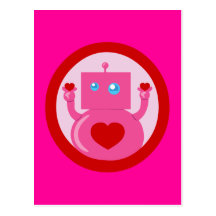 Gullig kärlekrobot vykort