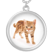 Gullig kattfotopedant. Beställnings- röd kattkitte Anpassningsbara Smycken