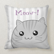 Gullig kattunge för Kawaii grå färgtabby Kuddar