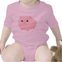 Gullig Kawaii knubbig rosa gris Tee