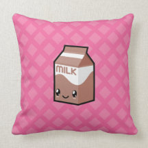 Gullig Kawaii mjölk & chokladmjölk paketerar kudde