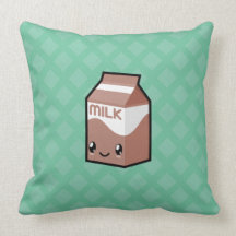 Gullig Kawaii mjölk & chokladmjölk paketerar kudde