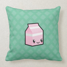 Gullig Kawaii mjölk & chokladmjölk paketerar kudde