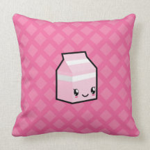 Gullig Kawaii mjölk & chokladmjölk paketerar kudde