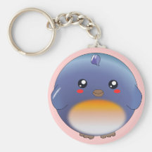 Gullig kawaiiblåsångarekeychain nyckel ringar
