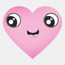 Gullig klistermärke för Kawaii Smileyhjärta