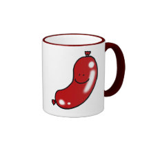 Gullig korv kaffe muggar