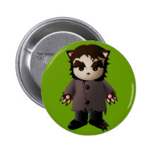 Gullig läskig Werewolf Knappar Med Nål
