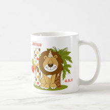 Gullig lejon 1st födelsedag kaffe koppar