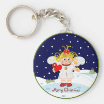 Gullig lite ängelgod julkeychain nyckelringar