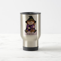 Gullig lite häxa med broewnhår kaffe kopp