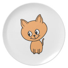 Gullig ljust rödbrun Kitten. Tallrikar