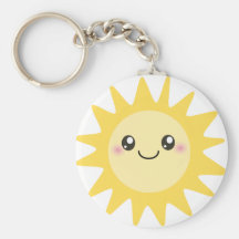 Gullig lycklig sol nyckel ring