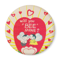 Gullig magnet för vintagebivalentin