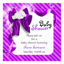 Gullig nallebaby shower anpassade inbjudan