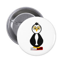 Gullig Nerdy bokmalpingvin Pins