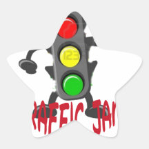 Gullig och rolig design för trafikstockning stjärnformade klistermärken