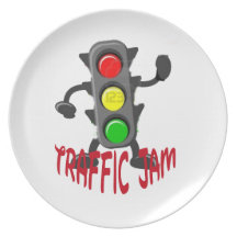 Gullig och rolig design för trafikstockning dinner plate