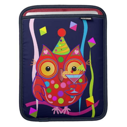 Gullig partyuggla med coctailipad sleeve