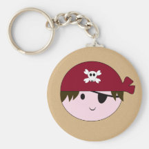 Gullig piratfödelsedag Keychain för KRW Nyckel Ringar