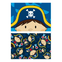 Gullig piratkaptenbokmärke visitkort mall