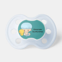 Gullig pojketecknad i den Rubber ankan för badlock Napp För Baby