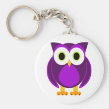 Gullig purpurfärgad uggla nyckel ring