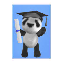 Gullig (redigerbar) Pandastudent för baby 3d, Kanvasduk Med Gallerikvalitet