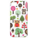 Gullig retro uggla och trädmönsteriphone case iPhone 5 skydd
