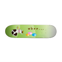 Gullig rolig flygko & tårta & ballongSkateboard