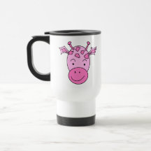 Gullig rosa Giraffe. Kaffe Koppar