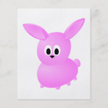 Gullig rosa kaninRabbit. Flygblad