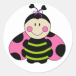 Gullig rosa nyckelpiga klistermärke