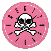 Gullig rosa skalle och Crossbones