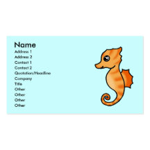 gullig seahorse visitkort mallar
