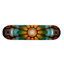 Gullig Skateboard för konst för blommigtabstraktve
