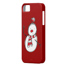 Gullig snögubbe med fodral för fågeliPhone 5 iPhone 5 Cases