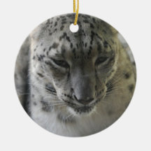 Gullig snöLeopard Julgransdekoration