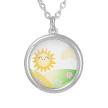 Gullig solkawaiitecknad halsband