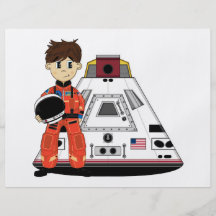 Gullig Spacemanreklamblad Flygblad