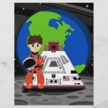Gullig Spacemanreklamblad Personliga Flygblad