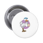 gullig stork som levererar bebiset pins