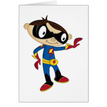Gullig Superheropojke Hälsningskort