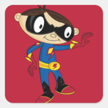 Gullig Superheropojke Klistermärken