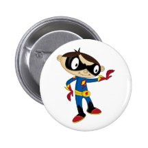 Gullig Superheropojke Knapp Med Nål