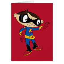 Gullig Superheropojke Kort