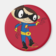 Gullig Superheropojke Kylskåpsnagnet