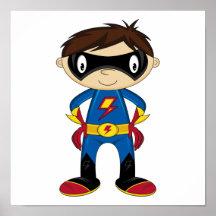 Gullig Superheropojke Posters
