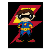 Gullig Superheropojke Vykort