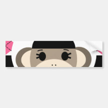 Gullig svart Argyle för flickasock monkeyrosor Bildekaler